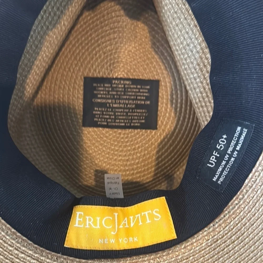 Eric Javits Daphne Wide-Brim Straw Fedora Hat - Picture 8 of 9
